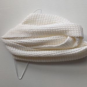 Knitted Snood, Infinity Scarf, White Cream